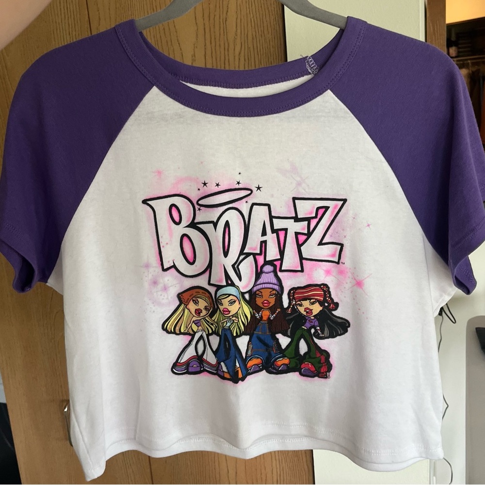 Bratz Purple and White Cropped Graphic Tee